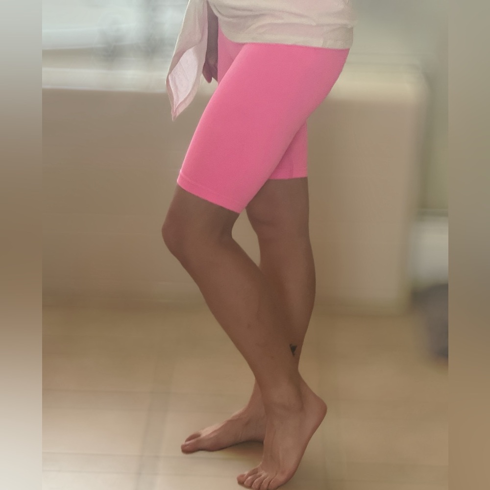 New! Helmut Lang Disco Pink Bike Shorts